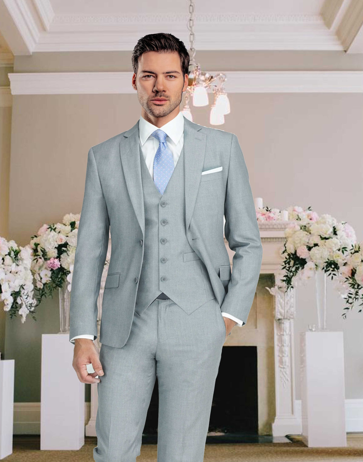 Western Suit - Trajes Para Hombres - Cowboy Formal Attire - Trajes De Novio - Light Grey Suit