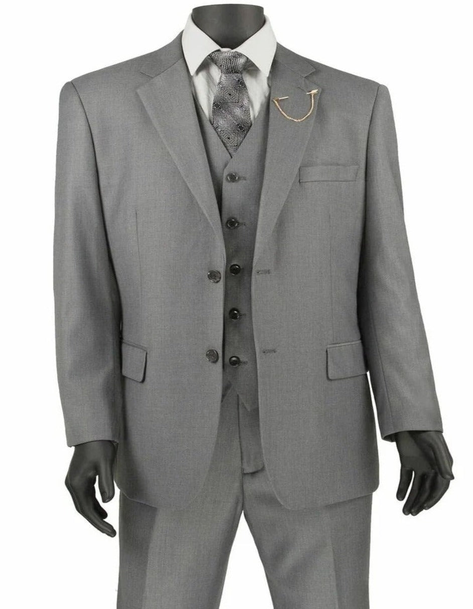 Traje gris claro - Traje gris plateado para boda - Traje gris claro con dos botones y corte clásico para hombre