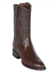 Los Altos Boots Men's Lizard Teju Roper Western Boots Brown