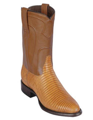 Los Altos Boots Men's Lizard Teju Roper Western Boots Honey