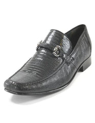 Men's Black Genuine Teju Lizard Skin Slip-On By Los Altos Boots