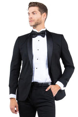 Trajes De Hombre Para Boda - Trajes Para Novio - Black slim fit Suit