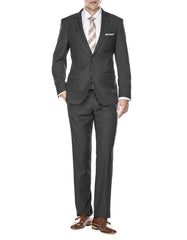 Trajes De Dombre Para Boda - Trajes De Novio - Traje Para Hombre - Solid Charcoal Grey Suit