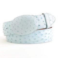 Authentic Genuine Real Baby Blue Ostrich Belt