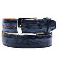 Men's Authentic Genuine Skin Italian Italo Genuine Lizard Navy Belt