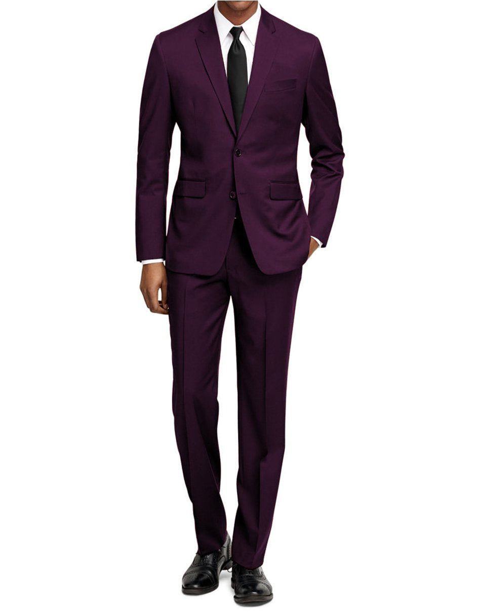 Trajes De Dombre Para Boda - Trajes De Novio - Traje Para Hombre - Solid Plum Suit