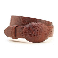 Authentic Genuine Real Cognac Lizard Belt