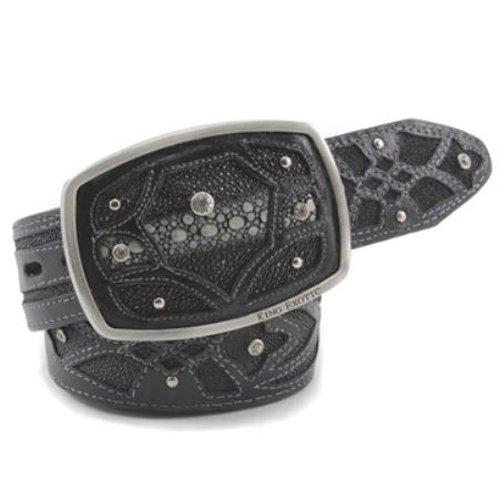 King Exotic Black Belt Authentic Stingray