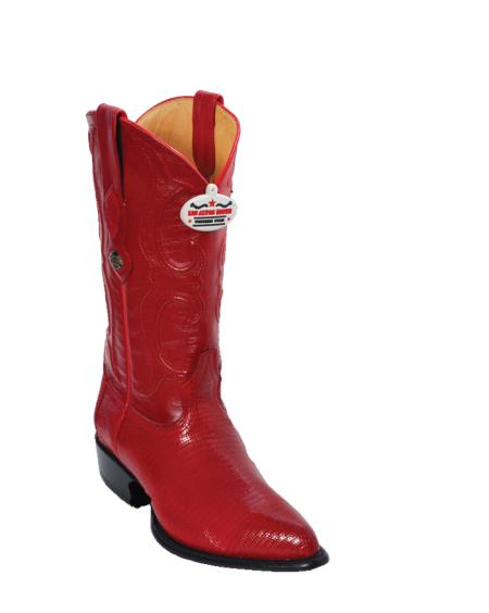 Los Altos Boots Red Ring Lizard J-Toe Cowboy Boots