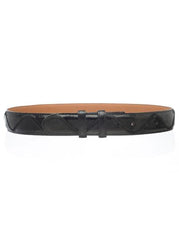 Men's Patchwork Black Genuine Lizard Skin 1 1/2'' Width Belt