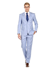 Traje de boda de verano de corte moderno para hombre azul claro