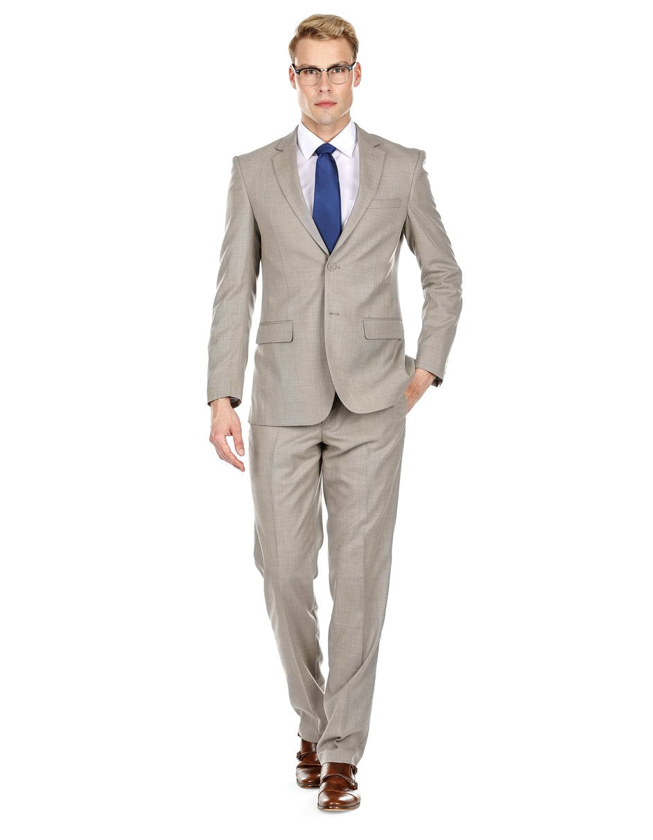 Traje de boda de verano de corte moderno para hombre en color topo claro