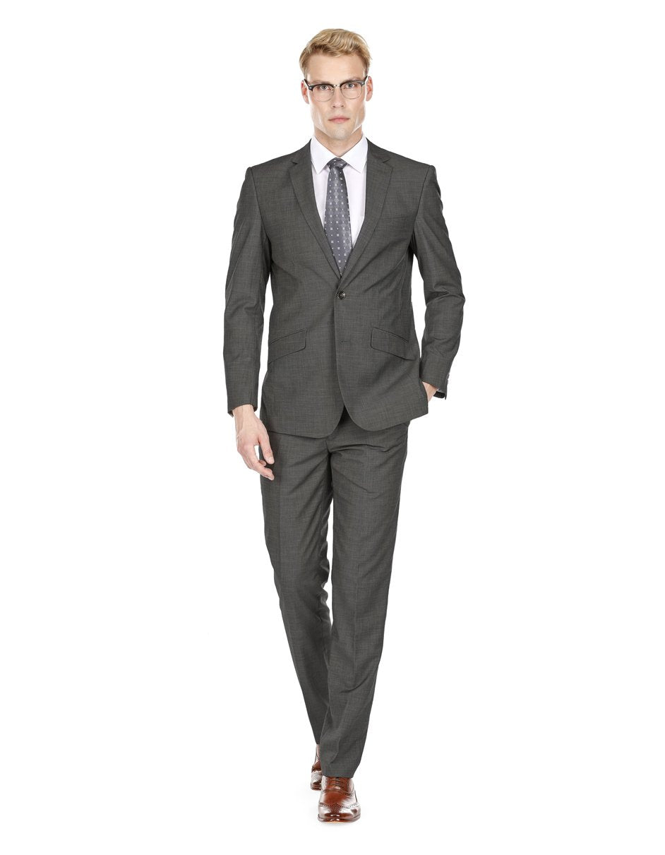 Trajes De Dombre Para Boda - Trajes De Novio - Traje Para Hombre - Charcoal Textured Suit