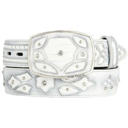 Original Ostrich Leg Skin Fashion Western White Belt