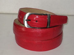 Men's Genuine Authentic Red Lizard Belt