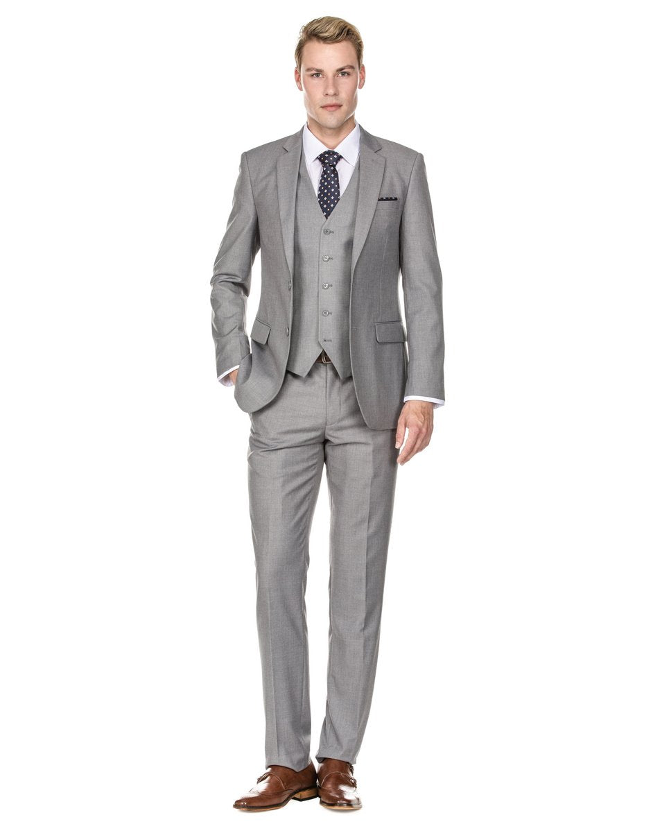 Trajes De Dombre Para Boda - Trajes De Novio - Traje Para Hombre - Light Grey Savvy Suit