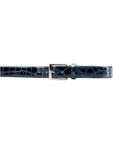 Real Authentic Skin Navy Blue All-Over Genuine World Best Alligator ~ Gator Skin Belt