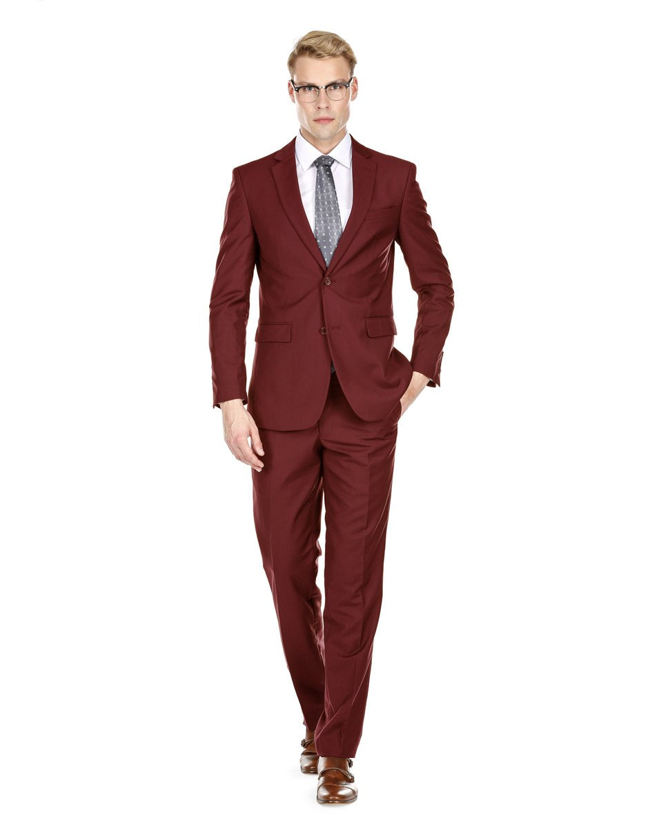 Trajes De Dombre Para Boda - Trajes De Novio - Traje Para Hombre - Burgundy Skinny  Suit