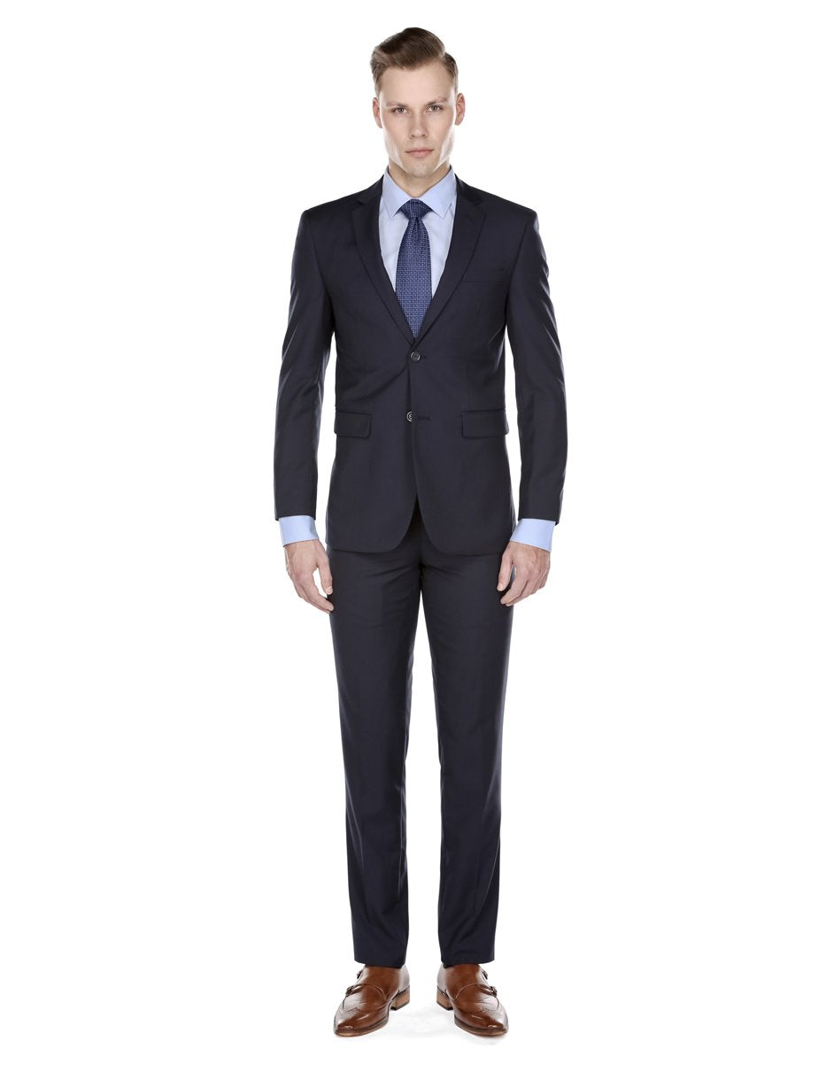 Trajes De Dombre Para Boda - Trajes De Novio - Traje Para Hombre - Navy Blue Skinny Suit