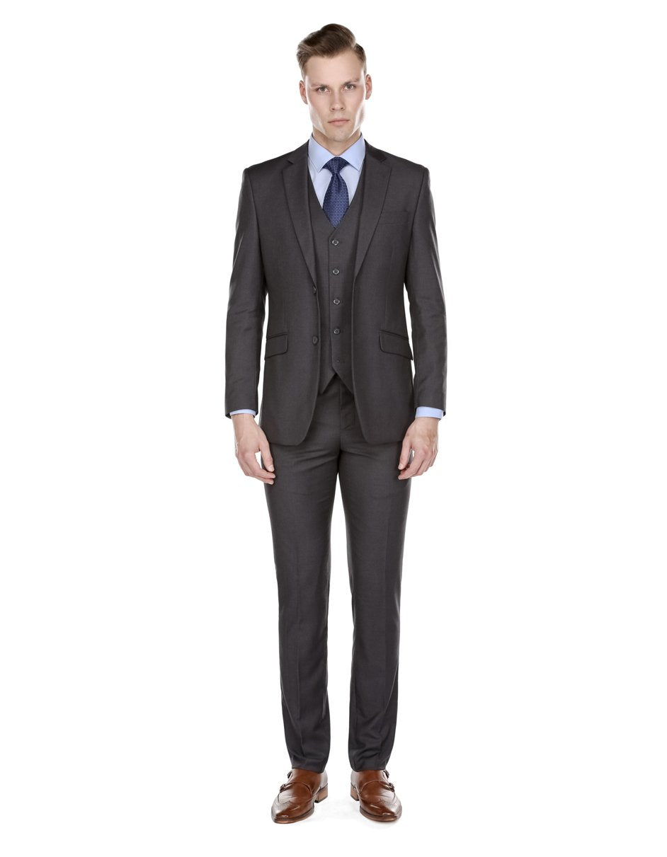 Trajes De Dombre Para Boda - Trajes De Novio - Traje Para Hombre - Charcoal Grey Savvy Suit