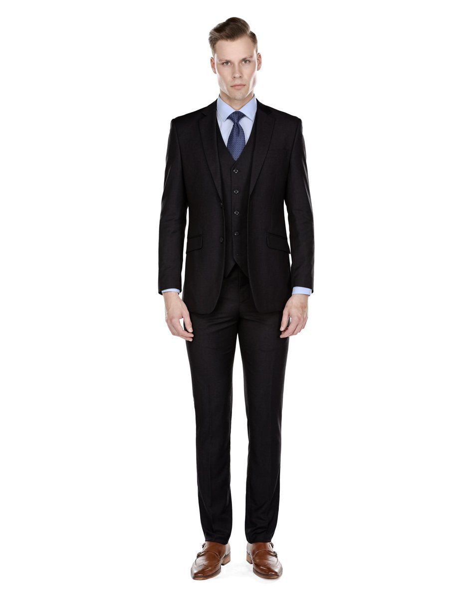 Trajes De Dombre Para Boda - Trajes De Novio - Traje Para Hombre - Black Slim Fit Suit