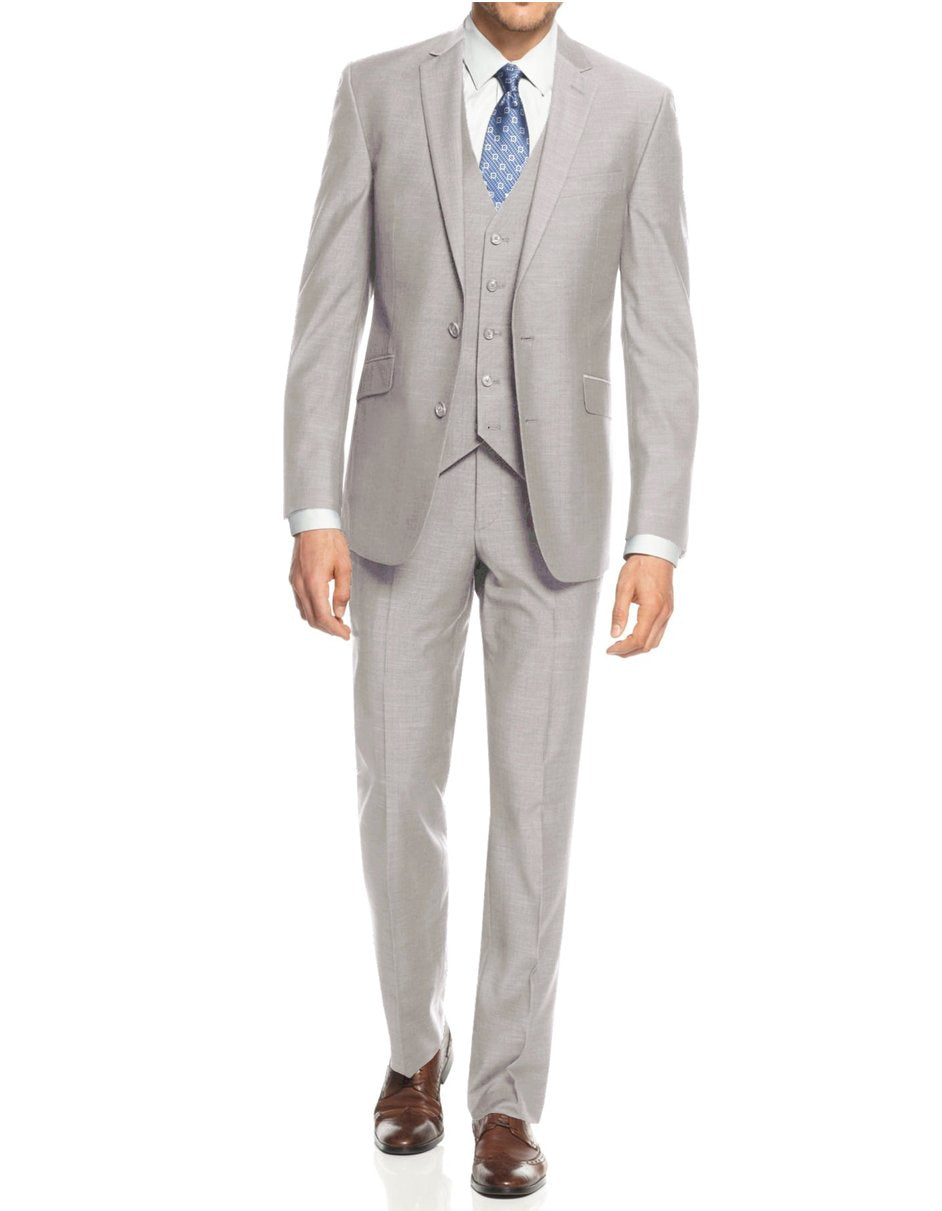 Trajes De Dombre Para Boda - Trajes De Novio - Traje Para Hombre - Light Grey Slim Fit Suit