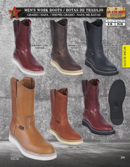 Los Altos Boots Men's Leather Work Boot ~ Botines Para Hombre Vibran Sole Diff. Colors/Sizes