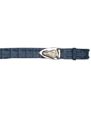 Real Authentic Skin Navy Blue All-Over Genuine Crocodile Backstrap Buckle Cinturon De Cocodrilo