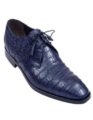 Mens Los Altos Navy Genuine Crocodile Caiman Belly Oxford