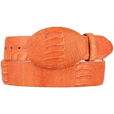 Cinto De Avestruz - Cinto Vaquero Original Ostrich Leg Skin Western Style Belt Cognac