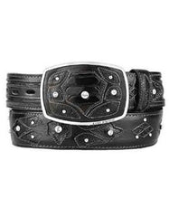 Original Ostrich Leg Skin Black Fashion Western Belt