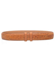 Men's Patchwork Genuine Ostrich Quill Cognac Skin Belt