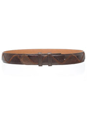 Men's Patchwork Genuine Lizard Skin Belt Nicotine