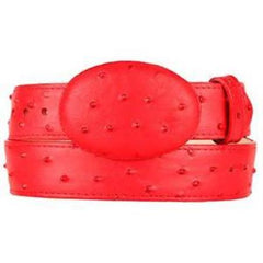 Cinto De Avestruz - Cinto Vaquero Mens Red Ostrich Print Western Style Belt