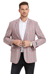 Saco vaquero - Abrigo deportivo estilo western - Blazer estilo western - Abrigo deportivo informal de negocios con dos botones y doble ventana para hombre en rosa rosa