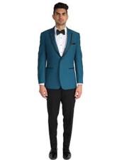 Esmoquin de moda para hombre azul turquesa SKU*CH1077