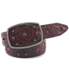 King Exotic Burgundy ~ Wine ~ Maroon Color Belt Genuine Ostrich Skin