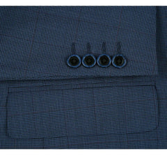 Sacos Vaqueros - Sacos Para Hombre - Blazer deportivo de lana de corte clásico con dos botones para hombre en cuadros escoceses de color azul acero