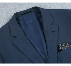 Sacos Vaqueros - Sacos Para Hombre - Blazer deportivo de lana de corte clásico con dos botones para hombre en cuadros escoceses de color azul acero