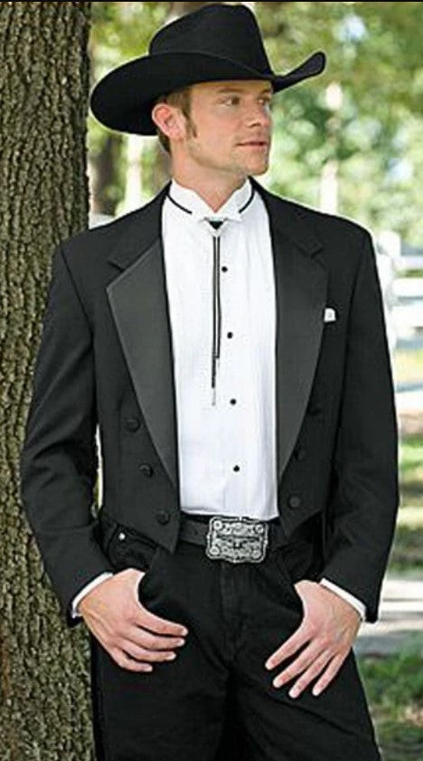 Trajes Vaqueros Para Boda - Traje Vaquero Para Hombre Tail Tuxedo - Black Suit