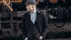 Mens Peaky Blinders Costume Thomas Shelby Suit & Overcoat