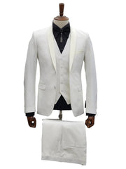 Trajes De Dombre Para Boda - Trajes De Novio - Traje Para Hombre - Ivory 2 Button  Suit