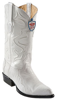 Wild West White Ostrich Leg Cowboy Boots - Botas De Avestruz