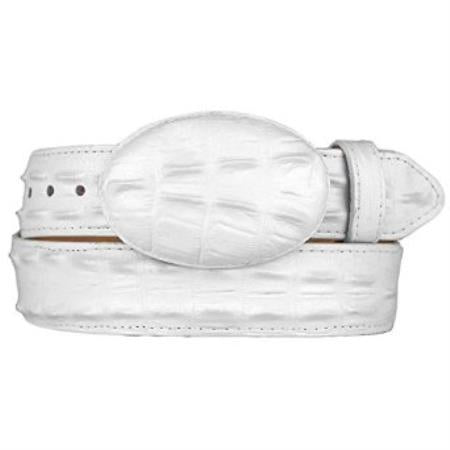 Men's White Gator Skin Print (Imitation) White Western Style Belt