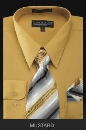 Camisa de Etiqueta Masculina - Lazo Superior - Mustard SKU*JK2992