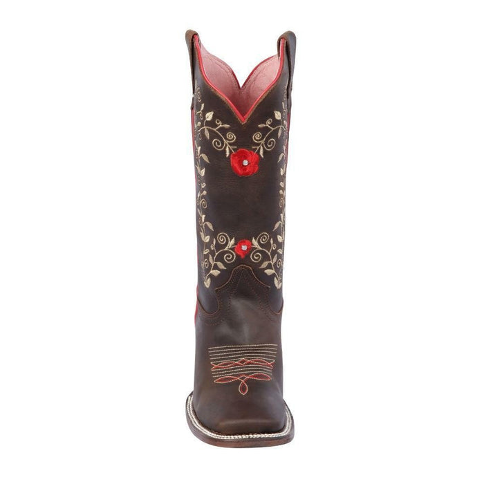 Botas Altas de Cuero con Flores para Mujer en Horma Rodeo