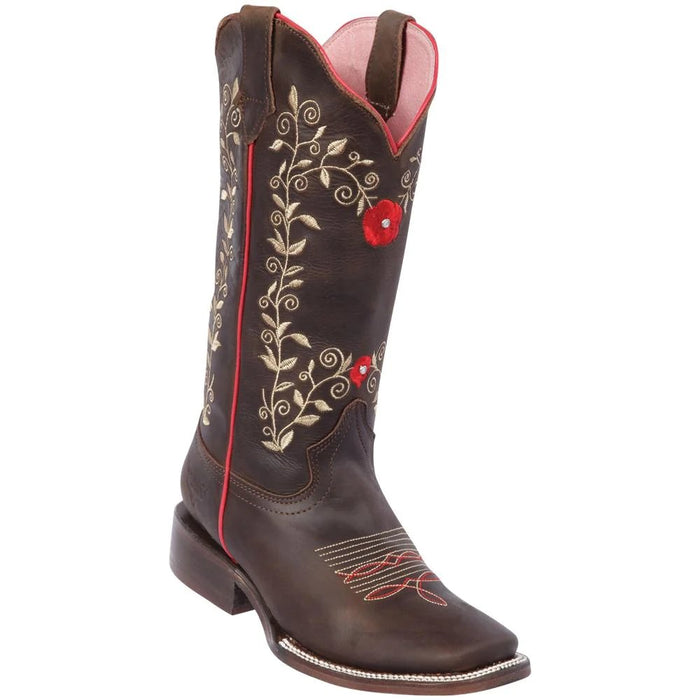 Botas Altas de Cuero con Flores para Mujer en Horma Rodeo