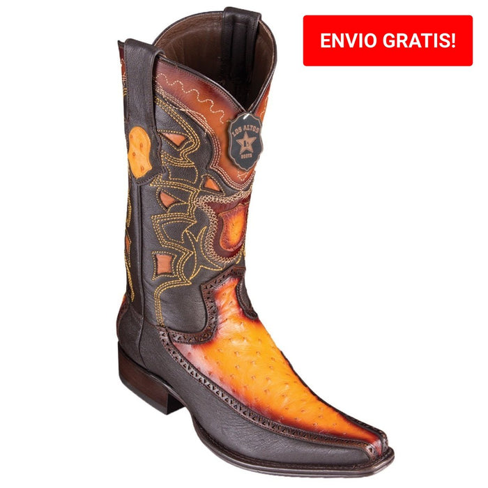 Botas de Avestruz con Venado Horma Europea