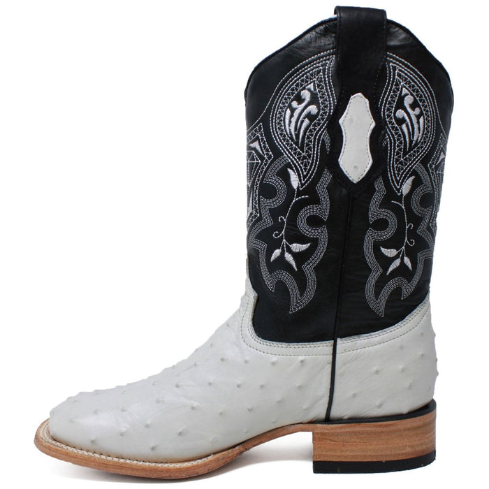 Botas de Avestruz Grabado en Horma Rodeo Hueso WD