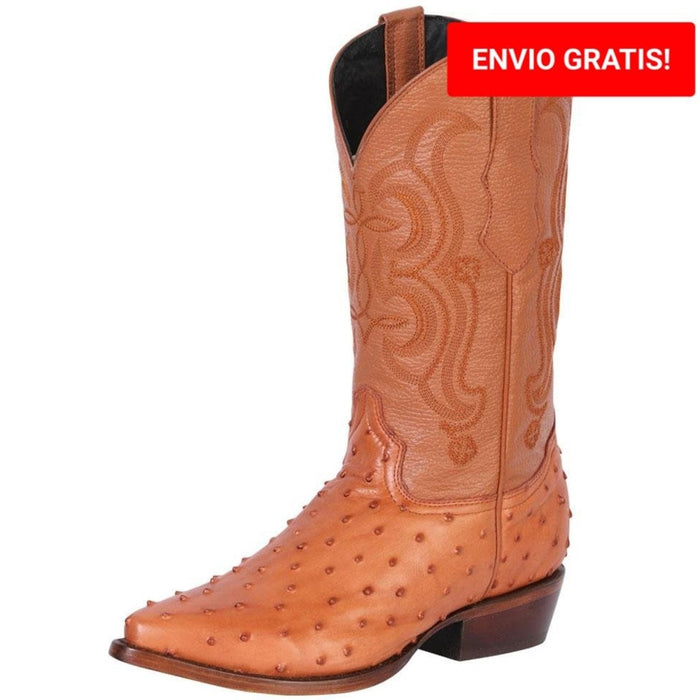 Botas de Avestruz Grabado en Puntal